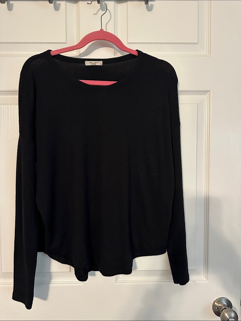 rag & bone Black Long-Sleeve Crewneck Top